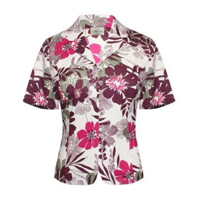 Pink ethnic floral print blouse