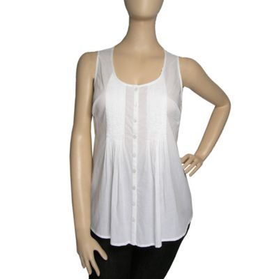 Ann Harvey White Sleeveless Blouse