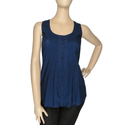 Ann Harvey Ink Blue Sleeveless Blouse