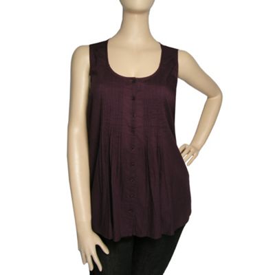 Ann Harvey Aubergine Sleeveless Blouse