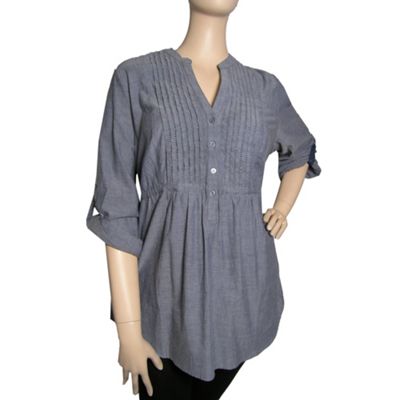 Ann Harvey Chambray pintuck blouse