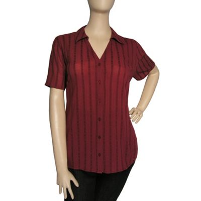 Ann Harvey Cranberry Cheesecloth Blouse