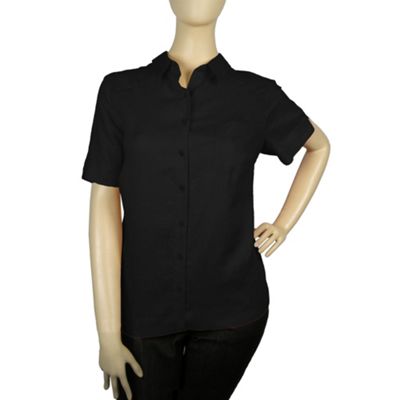 Ann Harvey Black Linen Blouse