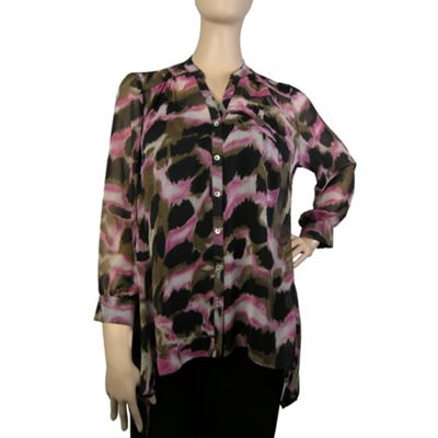 Animal smudge print blouse