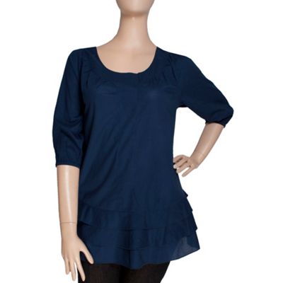 Navy Smock Top