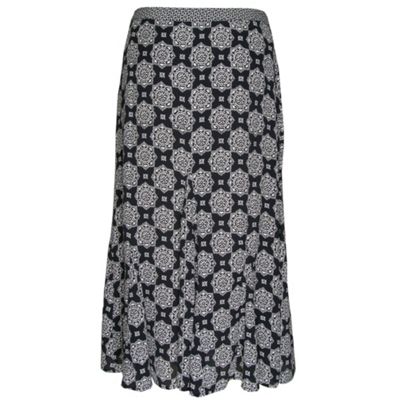 Navy Tile Print Skirt