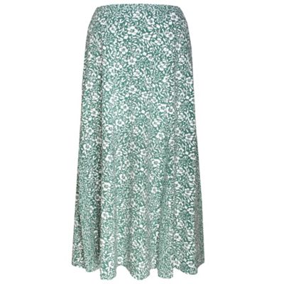 Green Jersey Print Skirt