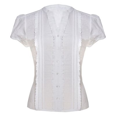 Dash White Frill Detail Blouse