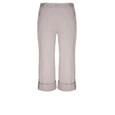Beige Roll Up Trousers