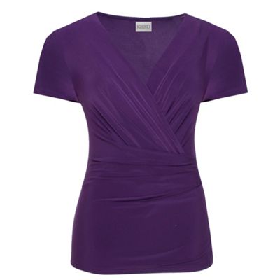 Purple Short Sleeve Side Wrap Top