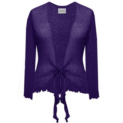 Dark Purple Tie Front Shrug