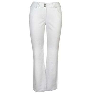 White Coloured Straight Leg Jean