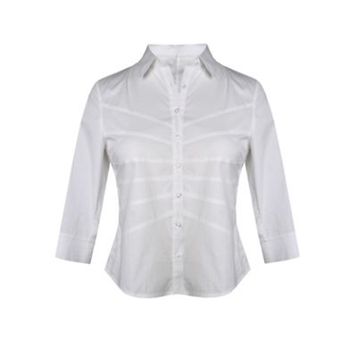 Petite white seam detail blouse