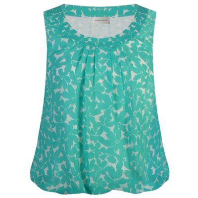 Minuet Petite Petite Green Multi Flower Print Blouse