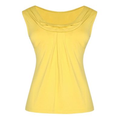 Petite Mid Yellow Pleat Patch Top