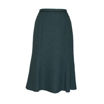 Dark teal fleck fit and flare skirt