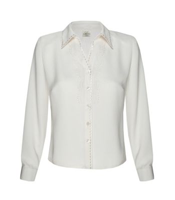 Long Sleeve Self Embellished Blouse