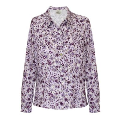 Eastex Long Sleeve Purple Print Blouse