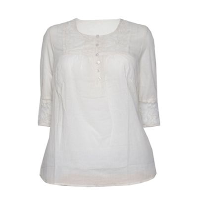 Ann Harvey Cream Lace Trim Blouse