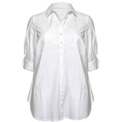 Ann Harvey White Bib Front Blouse