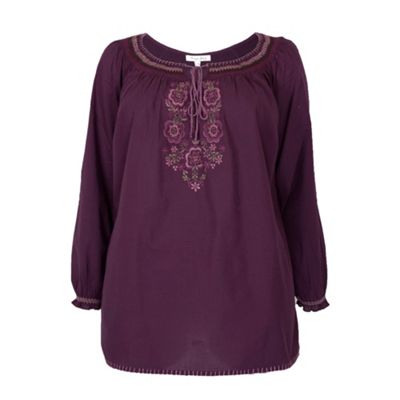 Purple Embroidered Blouse