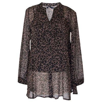 Dash Chocolate Animal Print Blouse