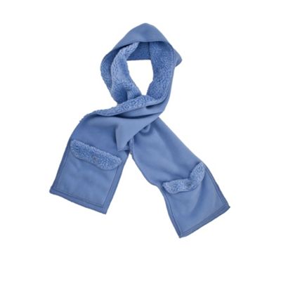 Blue Pocket fleece scarf