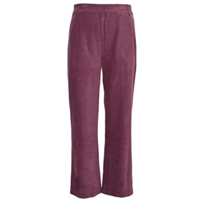 Mid Purple Ribbed Velour Trousers