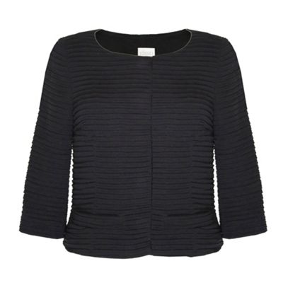 Black 3-4 Sleeve Ripple Jacket