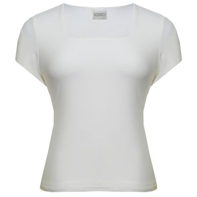 Ivory Capped Sleeve Square Neck