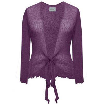 Purple Tie Front Shrug