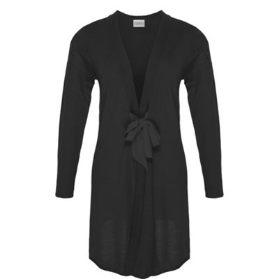 Black Chiffon Long Cardigan