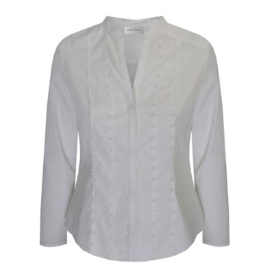 Petite White Knot Detail Blouse