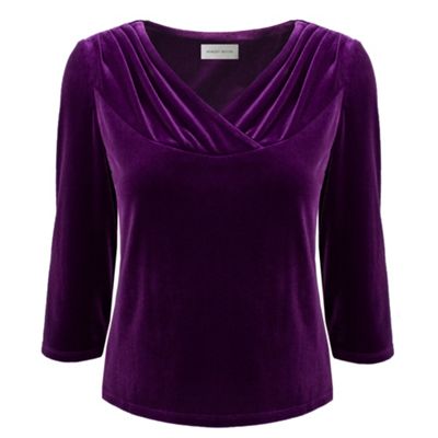 Mid Purple Velvet Stretch Blouse