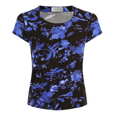 Petite Blue Multi Brush Tulip Print Top