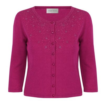 Bright Pink Scatter Bead Cardigan