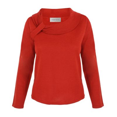Mid Orange Twist Neck Bardot