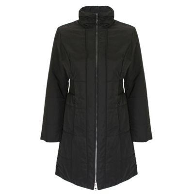 Petite Black Elastic Padded Coat