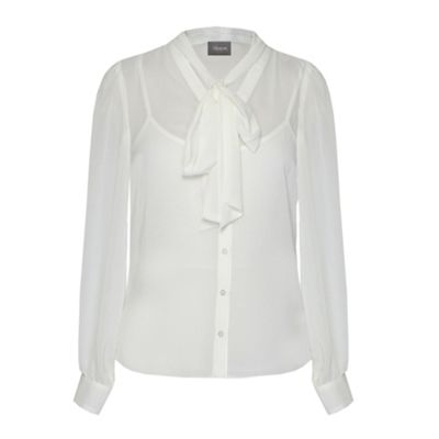 Alexon Ivory Plain Pussy Bow Blouse