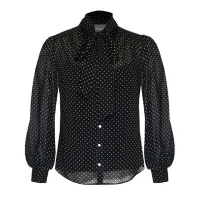 Alexon Black Spot Bow Blouse