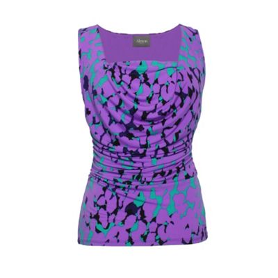 Purple Cowl Tile Print Tank