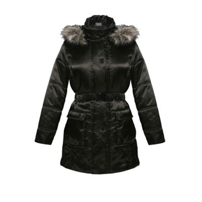 Black Fur Trim Padded Coat