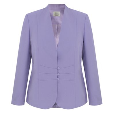 Pastel Purple Satin Trim Waist Detail Jacket
