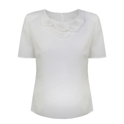 Eastex Short Sleeve Fan Cluster Over The Head Blouse
