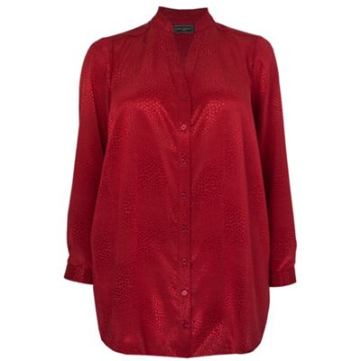 Red Jaquard Blouse