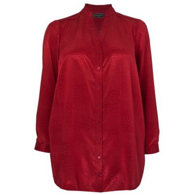 Ann Harvey Red Jaquard Blouse