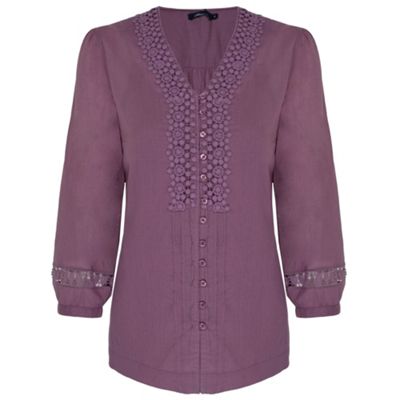 Dash Purple Embroidered Blouse