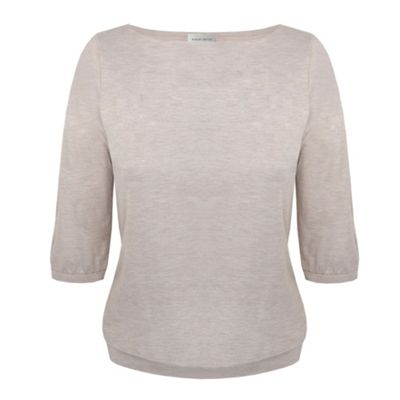 Minuet Petite Neutral Casual Jersey Blouse