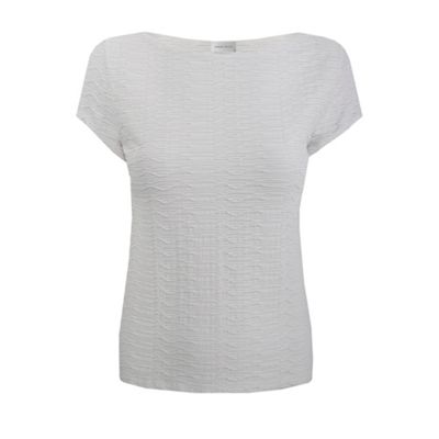 Ivory Textured Boat Neck Top