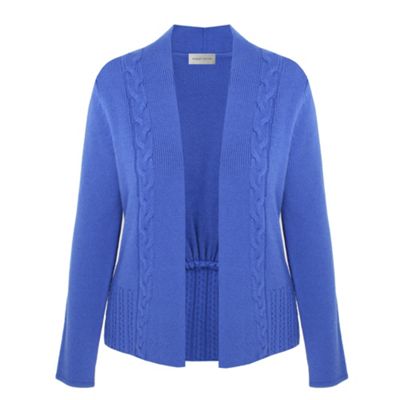 Blue Cable Detail Godet Cardigan